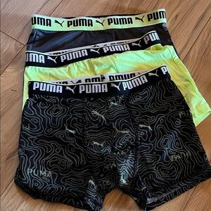 Puma Boys Boxer Briefs - Black, Lime, and Patterned